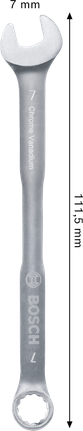 Bosch 7 mm combination wrench chrome vanadium.