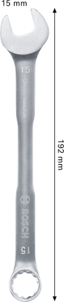 Bosch combination wrench 15 mm chrome vanadium.