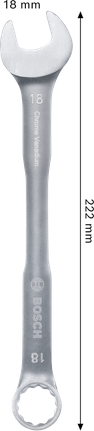 Bosch combination wrench 18 mm chrome vanadium.