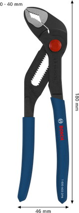 Bosch water pump pliers 180 mm with non-slip handles.