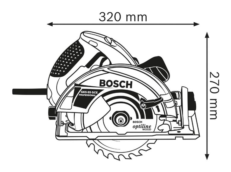 Circular saw dimensions.