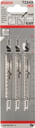 Lames de scie sauteuse Bosch T234X, lot de 3.