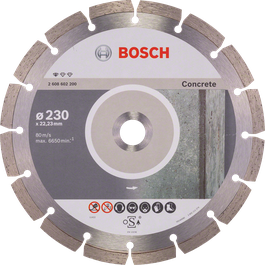 Disque à tronçonner diamanté Bosch Standard pour béton 230 mm.