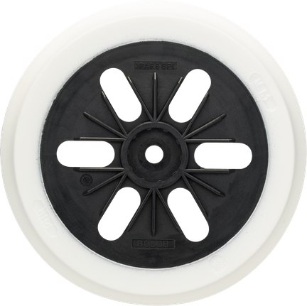 Plateau de ponçage souple Bosch de 150 mm de diamètre.