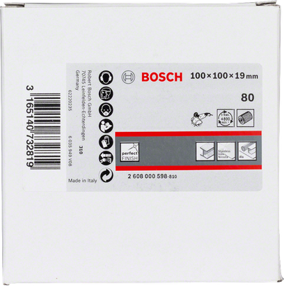 Disque abrasif à lamelles Bosch 100 × 100 × 19 mm.