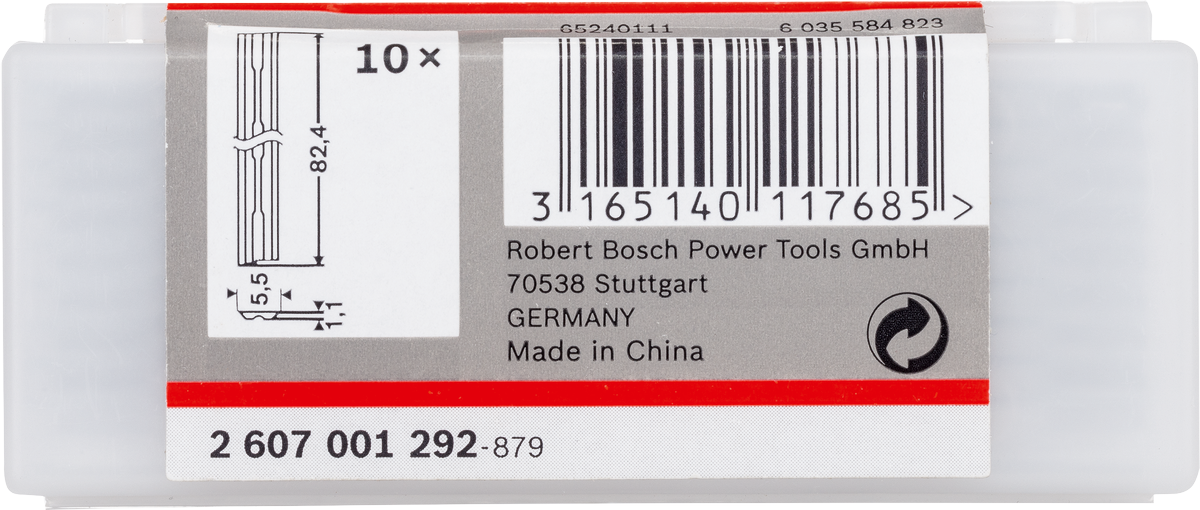 Couteau de rabot Bosch 82 mm carbure de tungstène 40°.