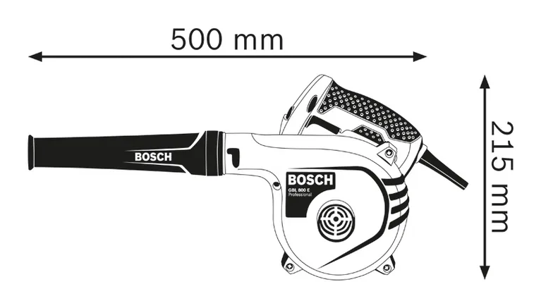 Diagramme des dimensions du ventilateur.