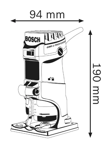 Dimensions de la toupie Palm.
