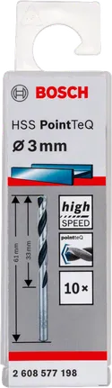 Pack de forets Bosch HSS PointTeQ 3,0 mm.