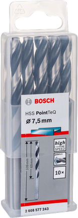 Forets Bosch HSS PointTeQ 7,5 mm.