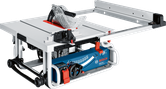 Scie à table Bosch GTS 10 J avec inclinaison réglable.