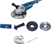 Meuleuse d'angle Bosch GWS 2200 avec jeu d'accessoires.