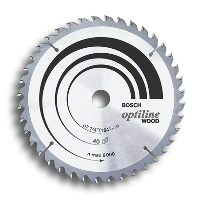 Lame de scie circulaire Bosch Optiline Wood pour une coupe précise du bois.