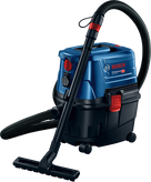 Aspirateur eau et poussière Bosch GAS 15 PS avec tuyau.
