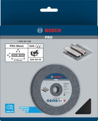 Meule à métaux Bosch PRO 150×20×20 mm G24.