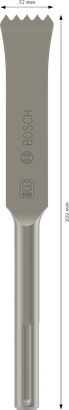 Burin à mortier en acier Bosch PRO SDS max-4C 32x300 mm.
