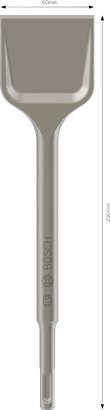 Burin plat Bosch PRO SDS plus-5C 60 mm pour démolition.