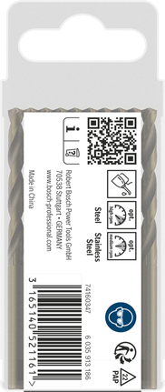 Forets Bosch PRO en acier inoxydable HSS-Co 4,1 × 43 × 75 mm.