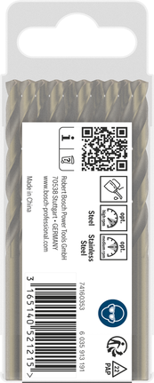Pack de forets hélicoïdaux en acier inoxydable Bosch PRO HSS-Co.