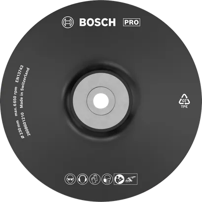 Plateau de support Bosch PRO Soft 230 mm pour meuleuses d'angle.