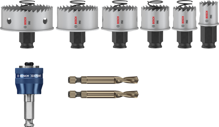 Ensemble de scies cloches Bosch PRO Sheet Metal PC Plus, 8 pièces pour la découpe du métal.