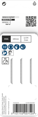 Lames de scie sauteuse Bosch PRO Plastics PC clean T101A 100 mm 3 pièces.