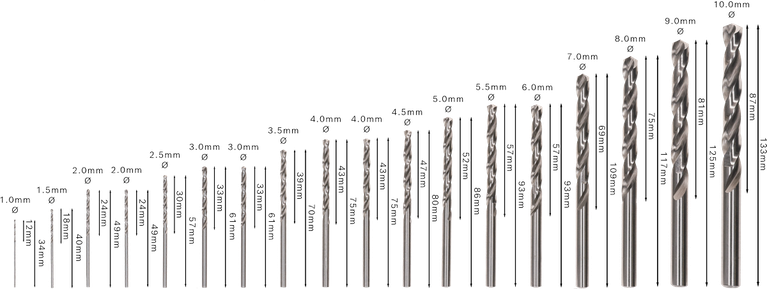 Jeu de forets hélicoïdaux Bosch PRO Metal HSS-G, 18 pièces.