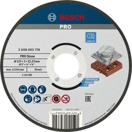 Disque à tronçonner Bosch PRO Stone 125 mm pour maçonnerie.
