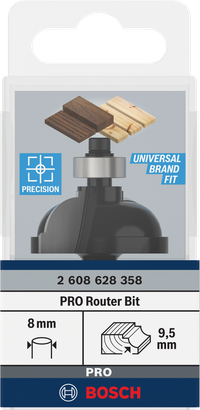 Fraise Bosch PRO tige 8 mm gorge classique 9,5 mm.