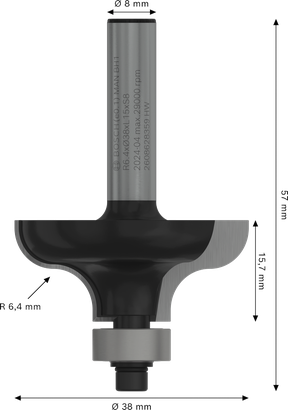 Fraise à défoncer Bosch PRO Ogee Fillet, tige de 8 mm.