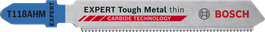 Lame de scie sauteuse Bosch EXPERT Tough Metal T118AHM, dents en carbure.