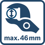 Capacité max 46 mm.