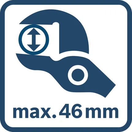 Capacité max 46 mm.