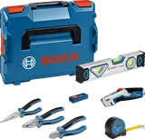 Coffret Bosch de 16 pièces comprenant une pince et divers outils à main.