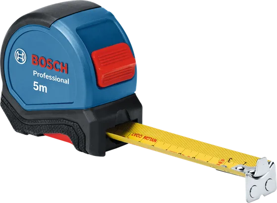 Mètre ruban Bosch de 5 m avec lame métrique jaune.