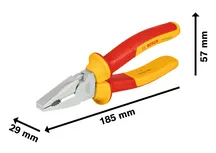 Pince universelle Bosch VDE 180 mm avec poignées isolées.