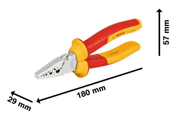 Pince à sertir Bosch VDE 180 mm chrome vanadium.