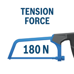 Force de tension 180 N.
