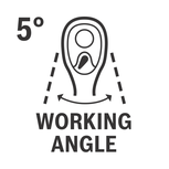 Angle de travail de 5 degrés.