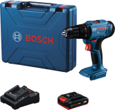 Ensemble perceuse sans fil Bosch GSB 18V-50 avec batterie et chargeur.