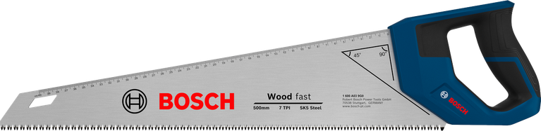 Scie à main Bosch 500 mm 7 TPI pour la coupe du bois.