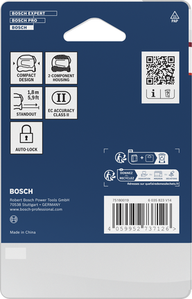 Mètre ruban Bosch 3 m avec fonction de verrouillage automatique.