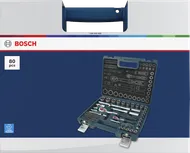 Coffret de 80 cliquets Bosch 1/4" + 1/2" en boîte.