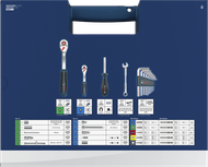 Coffret d'outils à main Bosch 134 pièces avec cliquets et clés hexagonales.