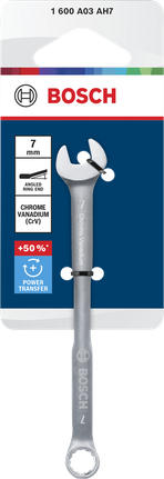 Clé mixte Bosch 7 mm en chrome vanadium.