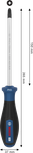 Tournevis Bosch PRO PH3 x 150 mm avec poignée ergonomique.