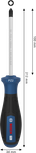 Tournevis Bosch PRO PZ2 x 100 mm avec poignée ergonomique.