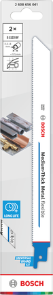 Lame bimétallique Bosch S 1122 BF pour métaux d'épaisseur moyenne.