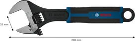 Clé réglable Bosch 200 mm avec ouverture de mâchoire de 32 mm.