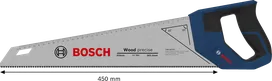 Scie à main Bosch 450 mm 11 TPI acier SK5 pour la coupe du bois.